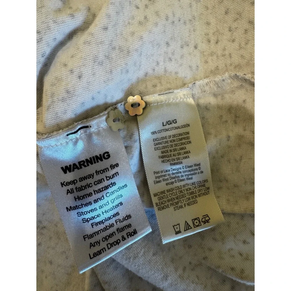Eileen West Nightgown Womens Large Floral Cotton Long Sleeve Prairie Cottagecore